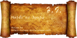 Halász Ipoly névjegykártya